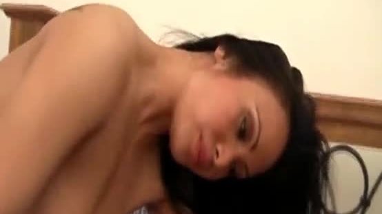 Beautiful brunette licking a dick